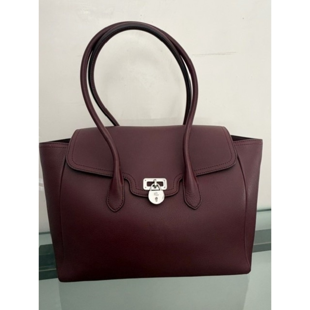 Authentic Lauren Ralph Lauren Burgundy Leather Shoulder Bag